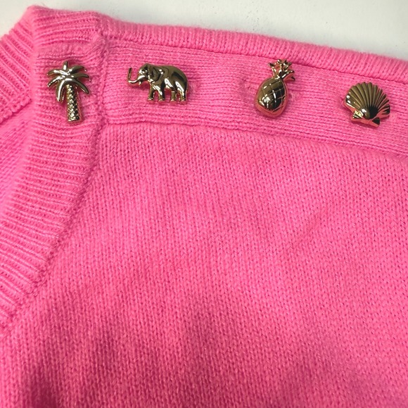 Lilly Pulitzer Delvin Cashmere Sweater Pink Sorbet Size L NWT - Picture 6 of 6